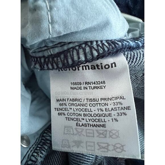 Reformation Jeans Womens 25 High Rise Straight Tapered Wash Huntington Flawed - Picture 8 of 8